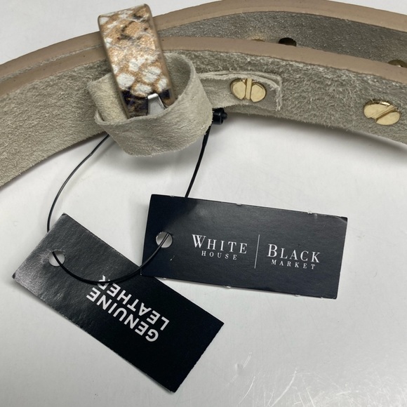 WHBM White House Black Market New with Tags Snake Print Leather Belt NWT Sz Sm